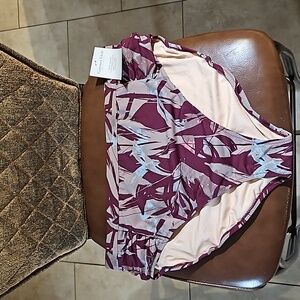 Garnet Hill Multicolor Tropical Floral Print Swim Bikini Bottom NWT